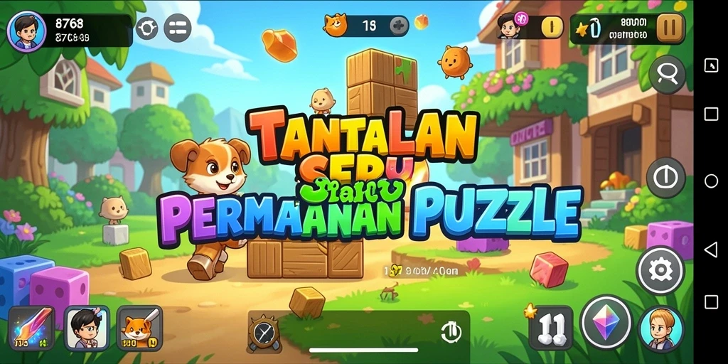 Tampilan gameplay yang seru dalam permainan Puzzle 8768.