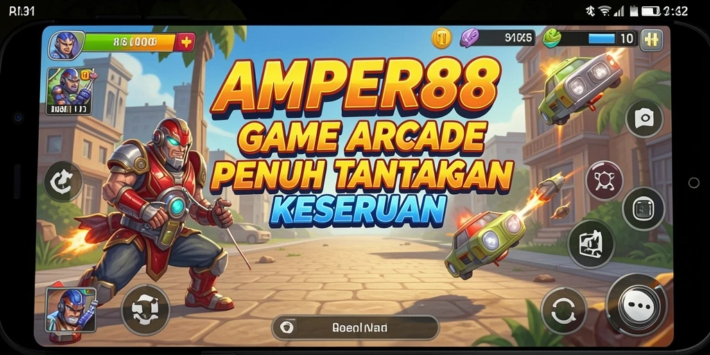 Screenshot utama AMPER88 menampilkan aksi seru dalam gameplay Arcade.