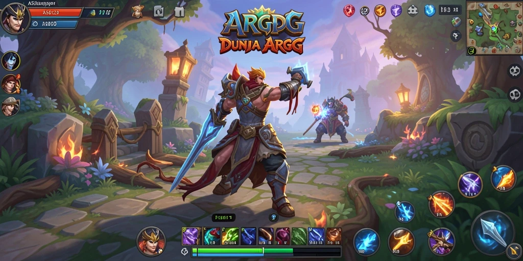 Tangkapan layar gameplay ARPG di ASD123 menampilkan pertarungan epik dan eksplorasi dunia.