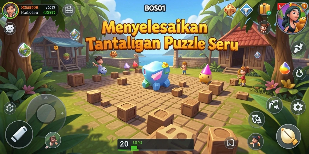 Tampilan gameplay seru dari BOS01 dengan tantangan puzzle.