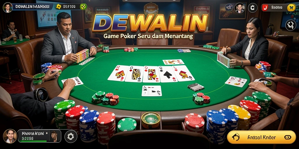 Tampilan gameplay seru DEWALIN saat bermain poker.