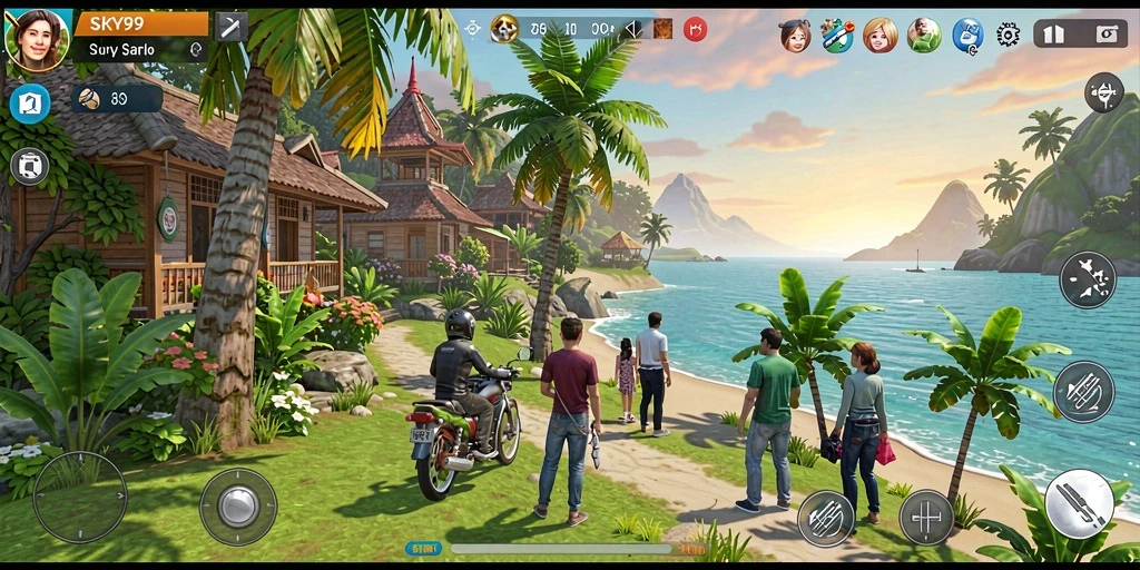 Tangkapan layar gameplay <strong>SKY99</strong> yang menunjukkan kesenangan bermain santai.