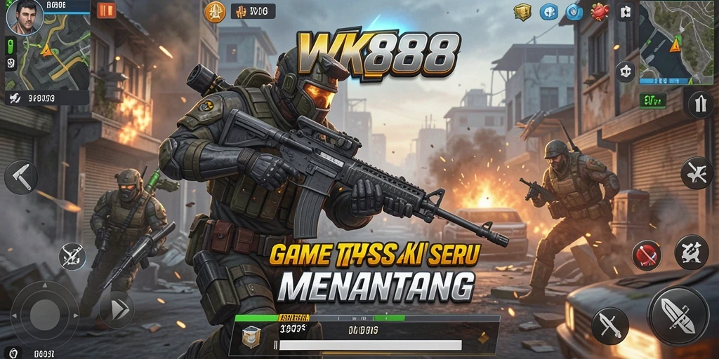 Tampilan gameplay seru dalam WK888 dengan aksi tembak-menembak yang intens.